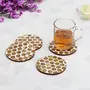 SAHARANPUR HANDICRAFTS Set of 4 Premium Square Shape Resin Coasters TeaCoffee CoastersTea Coasters Coffee Coasters Chai Pyali Resin Wood Coasters (10 * 10 cm)(Honeycomb)