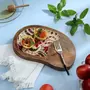 SAHARANPUR HANDICRAFTS Enamel Coated Square (8x8 inches) Serving Platter in Mangowood |Snacks Platter for Home & Dining Table | Multipurpose Tray | Serving Tray Round Tray (PlatterRct- Cream-RedFlowerPaisley)