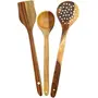 SAHARANPUR HANDICRAFTS Wooden Wooden Cooking Spoon Utensils Set for Non Stick cookware and Serving - Handmade Wooden Spatula - Pack of 3