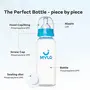 Mylo Essentials Baby Feeding Bottle (125ml + 250ml) for New Born Baby | Anti Colic & BPA Free Feeding Bottles | Feels Natural Baby Bottle | Easy Flow Neck Design- Pink + Sky Blue, 5 image