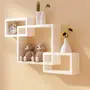 SAHARANPUR HANDICRAFTS MDF Intersecting Wall Mounted Shelf Rack Storage Unit for Home Decor Living Drawing Kids Room Set of 3 (White)