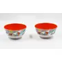 SAHARANPUR HANDICRAFTS Melamine Bowl Set | 6 Inch 650 ML 2 Tone Coloured Round Bowl Set of 2| Vegetable Bowl | Snack Bowl | Soup Bowl | Mini Serving Bowl Set (Bowl Durian 3D)