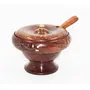 SAHARANPUR HANDICRAFTS Wooden Jar With Spoon | Handicrafts Wooden Spice Jar Salt Containers/Kitchen & Dining Table/Sugar Jar