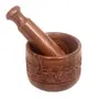 SAHARANPUR HANDICRAFTS Handcrafted Wooden Kitchen Okhli/Kharal/Masher Mortar & Pestle Tool Set (Sheesham Wood Brown)