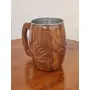 SAHARANPUR HANDICRAFTS Wooden Stainless Steels Wood Beer Wood Stainless Steel Coffee Mug (300 ml)