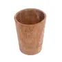 SAHARANPUR HANDICRAFTS Drinking Glass for Home/Kitchen/Pantry (with Melamine PU Waterproof Polish) - Brown- Mango Wood- 5 x 3 Inches