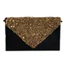 Amerie Fashions Embroidered Envelope Velvet Black Clutch | Ladies Purse Handbag (Brown), Black