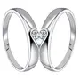 RURU Half-Heart Design Couple Ring Set - Rings for Women and Men | Austrian Crystal Jewelry for Lovers | Anniversary, Engagement, Promise Rings for Girlfriends and Boyfriends |Valentine's Gift, Metal,