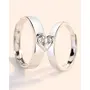 RURU Half-Heart Design Couple Ring Set - Rings for Women and Men | Austrian Crystal Jewelry for Lovers | Anniversary, Engagement, Promise Rings for Girlfriends and Boyfriends |Valentine's Gift, Metal,, 3 image