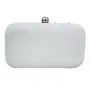 DUCHESS Women's Girl's Pearl Beaded Silver Box Clutch for Wedding, Silver, M, 3 image