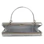 KAAM KAAJ Rhinestone Clutch for Women's, Evening Handbags for Bridal Wedding Clutches, Silver, 7 image
