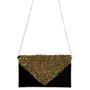 Amerie Fashions Embroidered Envelope Velvet Black Clutch | Ladies Purse Handbag (Brown), Black, 4 image
