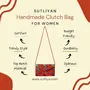Sutliyan Ravishing Handmade Embroidery Regular Velvet Clutch (8 * 12 Inch), Red, M, 4 image