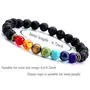 Sukhad Original 7 Chakra Bracelet for Woman and Men with Lab Certificate - Natural Energised Seven Chakra Lava Stone Bracelet for Money, Health, Protection, Vastu, and Chakra Healing - 8MM Beads, One, 3 image