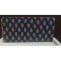 INDIACRAFT Silk Printed Fabric Clutch Purse., Blue Leaf, M, 3 image