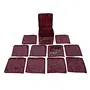Kuber Industries Brocade Jewellery Box with 10 Pouch, Red, Maroon, 2 image