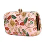 Amerie Fashions Women's & Girls Pink Silk Floral Clutch, Pink, 2 image