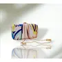 ROYAL VIGOUR Women and Girls Oval Frame Box Clutch | Detachable Sling Chain | Ladies Party Wedding Purse Bag, White, M, 2 image