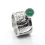 RidVik Round Green Onyx Gemstone Fashion Jewelry Handmade Ring 9, Gemstone, Green Onyx and Onyx, 2 image