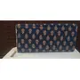 INDIACRAFT Silk Printed Fabric Clutch Purse., Blue Leaf, M, 5 image