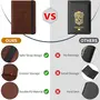 XAMILE Passport Holder Cover PU Leather RFID Travel Wallet Case Organiser Accessories Indian Passport Cover for Passport, Business Cards, Credit Cards, Boarding Passes, Dark Brown, S, Casual, 5 image