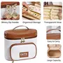 Oceanevo PU Cosmetic Organizer Bag with Jewellery Compartment, Travel Makeup Bag, Vanity Bag for Women for Storage of Cosmetics, Brushes, Toiletries - 24 x 13 x 20 Cm - Brown, 3 image