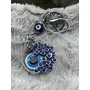 BLUE BEADS Peacock Shape Pendant Blue Evil Eye Keychain Crystal alloy peacock Keyring for Men and Women (Pack of 1), 3 image
