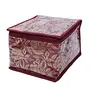 Kuber Industries Brocade Jewellery Box with 10 Pouch, Red, Maroon, 4 image