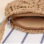MAIRO LIFESTYLE Straw Wicker Handmade Boho Summer Beach Small Crochet Bag, Round Brown, M, 6 image