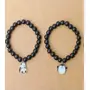 DEALNUT Penguin & Panda Combo-Crystal Stone Beads Magnetic Bracelets, FREE SIZE, Stone, Blaxck, 2 image