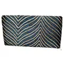 INDIACRAFT Women's Polyester Traditional Envelope Clutch/Hand Purse Bag for Casual, Party, Wedding., Blue Gold, M, 2 image