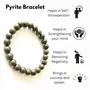 PRAYOSHACRYSTALS Pyrite Bracelet 8 mm Stone Bracelet for Reiki Healing and Crystal Healing Stones Crystal Energized Stone AAA Bracelet with Certificate, Golden, 6.5 cm, Crystal, Pyrite Stone, 2 image