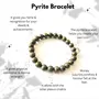 PRAYOSHACRYSTALS Pyrite Bracelet 8 mm Stone Bracelet for Reiki Healing and Crystal Healing Stones Crystal Energized Stone AAA Bracelet with Certificate, Golden, 6.5 cm, Crystal, Pyrite Stone, 5 image