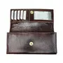 Ananya Leather Handicraft Shantiniketan Genuine Leather Hand Made Clutch Purse for Women and Girls (Free 1 Leather Pouch) ALH_606, Brown, 3 image