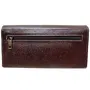 Ananya Leather Handicraft Shantiniketan Genuine Leather Hand Made Clutch Purse for Women and Girls (Free 1 Leather Pouch) ALH_606, Brown, 2 image
