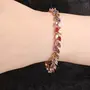 Yellow Chimes Swiss Cubic Zirconia Multicolour Crystal18K Rose Gold Plated Bracelet for Girls and Women, Medium, Metal, 2 image