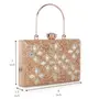 Nicoberry Women's Glitter Floral Rhinestone Beaded Evening Party Clutch Wedding Bag Wallet, Gold, 4 image