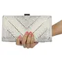 KAAM KAAJ Rhinestone Clutch for Women's, Evening Handbags for Bridal Wedding Clutches, Silver, 5 image
