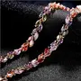 Yellow Chimes Swiss Cubic Zirconia Multicolour Crystal18K Rose Gold Plated Bracelet for Girls and Women, Medium, Metal, 4 image