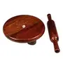 SAHARANPUR HANDICRAFTS Wooden Chakla-Belan Set/Rolling Pin/Roti Maker & Borad with Stainless Steel Chimta(10/12 inch) Roti Maker/philka Maker/chapati Maker chakla for Home and Kitchen, 2 image