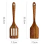 Wooden Cooking Utensils Long Handle Wood Spatula Slotted Turner Non-Stick Pancake Shovel Kitchen Cooking Tools Wood Utensils Set, 2 image