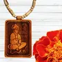 prabhu bhakti Shri Bageshwar Dham Tulsi Mala With Wooden Hanuman ji locket | Shri Bagheshwar Balaji Hanuman Ji Tulsi Mala Brown Beads For Men, small, Wood, Wood, 4 image