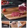 SAHARANPUR HANDICRAFTS Acacia Wood Cutting Board Decorative Wooden Serving Board for Kitchen and Dining for Meat Cheese Bread Vegetables &Fruits, 6 image