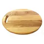 SAHARANPUR HANDICRAFTS SAHARANPUR HANDICRAFTS Oval Wood Cutting Board with Handle - Ideal for Chopping Vegetables and Meat in Kitchen and Dining - Durable and Stylish Brown Design with Convenient Hole, 3 image