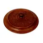 SAHARANPUR HANDICRAFTS SAHARANPUR HANDICRAFTS Wooden Chapati Casserole Handcrafted Wooden Serving Chapati Box with Letter Print Chapati Box Colour-Brown Pack of 1, 4 image