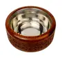 SAHARANPUR HANDICRAFTS SAHARANPUR HANDICRAFTS Wooden Chapati Casserole Handcrafted Wooden Serving Chapati Box with Letter Print Chapati Box Colour-Brown Pack of 1, 3 image