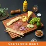 SAHARANPUR HANDICRAFTS Acacia Wood Cutting Board Decorative Wooden Serving Board for Kitchen and Dining for Meat Cheese Bread Vegetables &Fruits, 4 image
