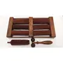 SAHARANPUR HANDICRAFTS wooden foot massager double foot massager (13 inch) + face massager (6 inch) + hand roller(6 inch) (Pack of 3 pcs) in pure shisham wood, 2 image