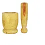 SAHARANPUR HANDICRAFTS Mortar and Pestle/okhliRoyal's Wooden Okhli and Musal/Mortar and Pestle Set (Brown Big)