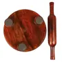 SAHARANPUR HANDICRAFTS Wooden Chakla-Belan Set/Rolling Pin/Roti Maker & Borad (10/12 inch) Roti Maker/philka Maker/chapati Maker chakla for Home and Kitchen, 3 image
